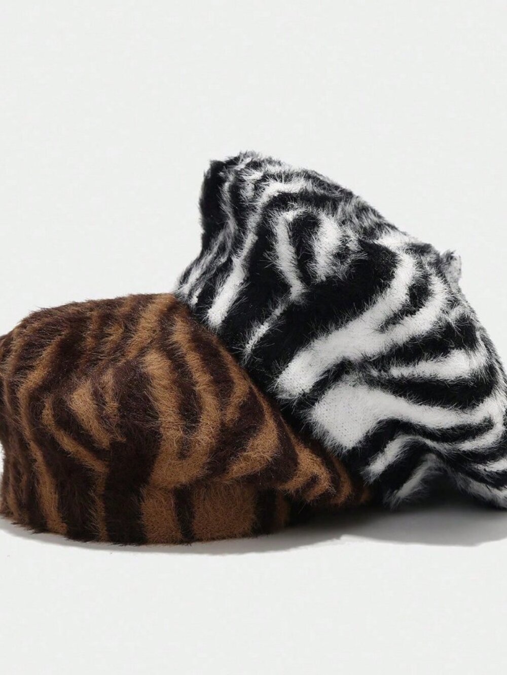 Multicolor Street Women's Zebra Stripes Flannelette Brimless Artist Hat